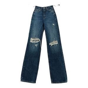 Indigo Rein Sz 24  High Rise Flare Leg Boot Cut  Distressed Jeans‎ 24